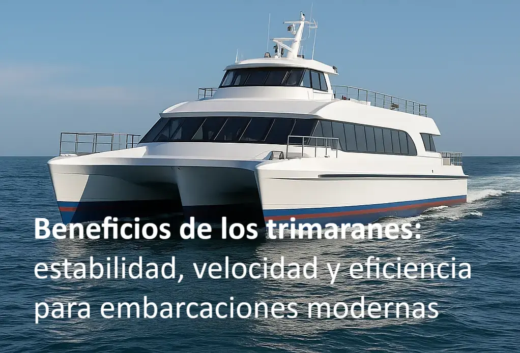 Trimarán moderno con beneficios técnicos destacados