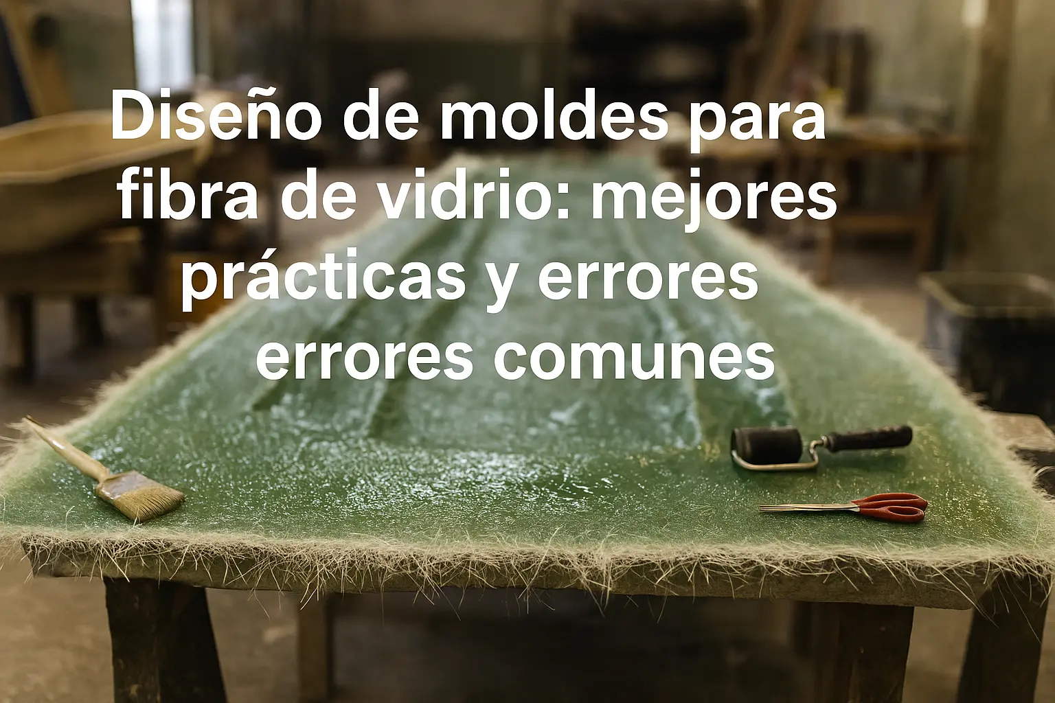 Molde de fibra de vidrio siendo fabricado